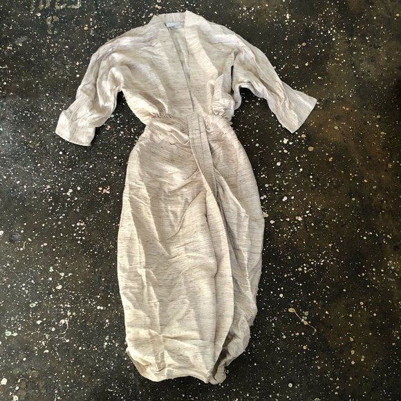Piece of White Audrey Dress Beige Silk Kaftan 36/4 NWOT $729 - Picture 7 of 7